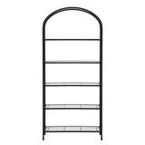 Artiss 5 Tiers Bookshelf Industrial Etagere Bookcase Display Shelf Black