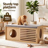 Artiss Pet Ottoman Footrest Bench with MDF Frame 100kg Capacity Natural