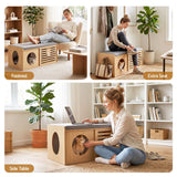 Artiss Pet Ottoman Footrest Bench with MDF Frame 100kg Capacity Natural