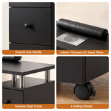 Artiss Manicure Table Nail Desk with Built-in Dust Collector Beauty Salon Station Drawers Shelves Wrist Cushion Wheels Black