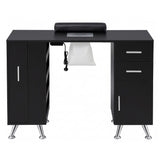 Artiss Manicure Table Nail Desk with Built-in Dust Collector Beauty Salon Station Drawers Shelves Wrist Cushion Black