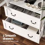 Artiss Buffet Sideboard Cabinets X2 180cm Hutch Storage Kitchen Clear Door White