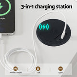 Artiss Buffet Sideboard Cabinet LED Clear Door Kitchen Storage Drawers White