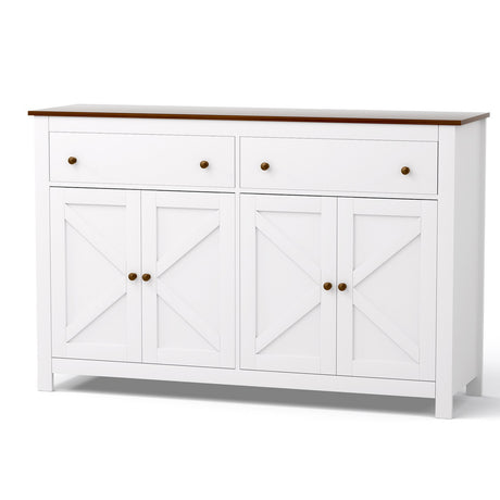 Artiss Buffet Sideboard Storage Cabinet Kitchen Cupboard 2 Drawers 140CM White