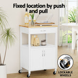 Artiss Kitchen Island Trolley Rolling Serving Cart Storage Drawer Cupboard 60cm