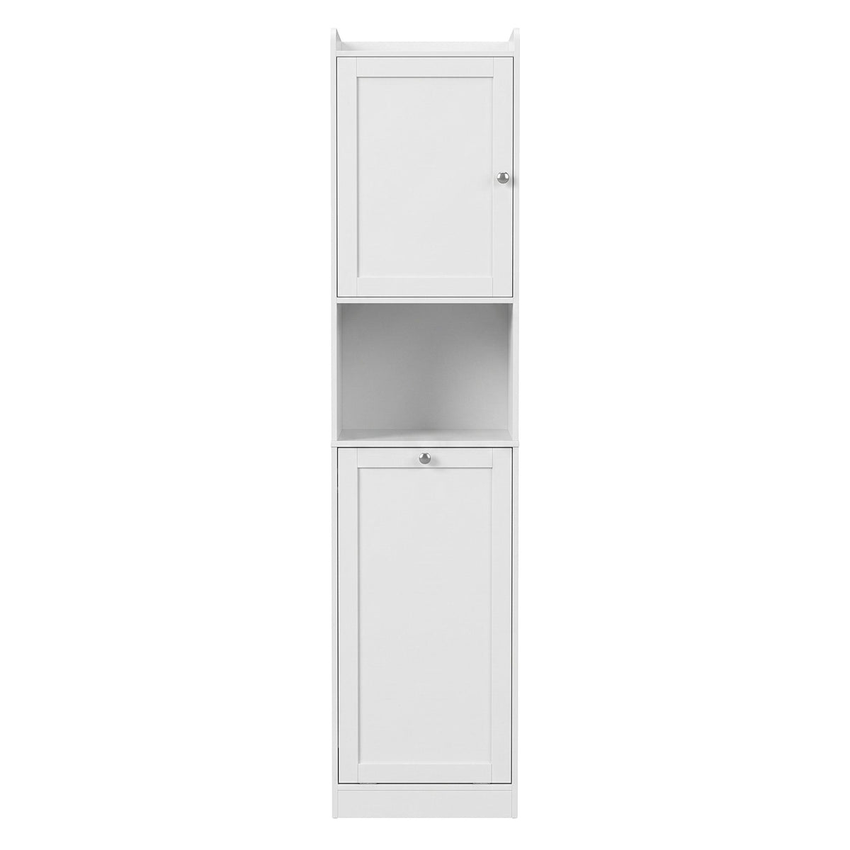 Artiss Tall Bathroom Storage Cabinet with Tilt Out Laundry Hamper White 170cm