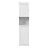 Artiss Tall Bathroom Storage Cabinet with Tilt Out Laundry Hamper White 170cm