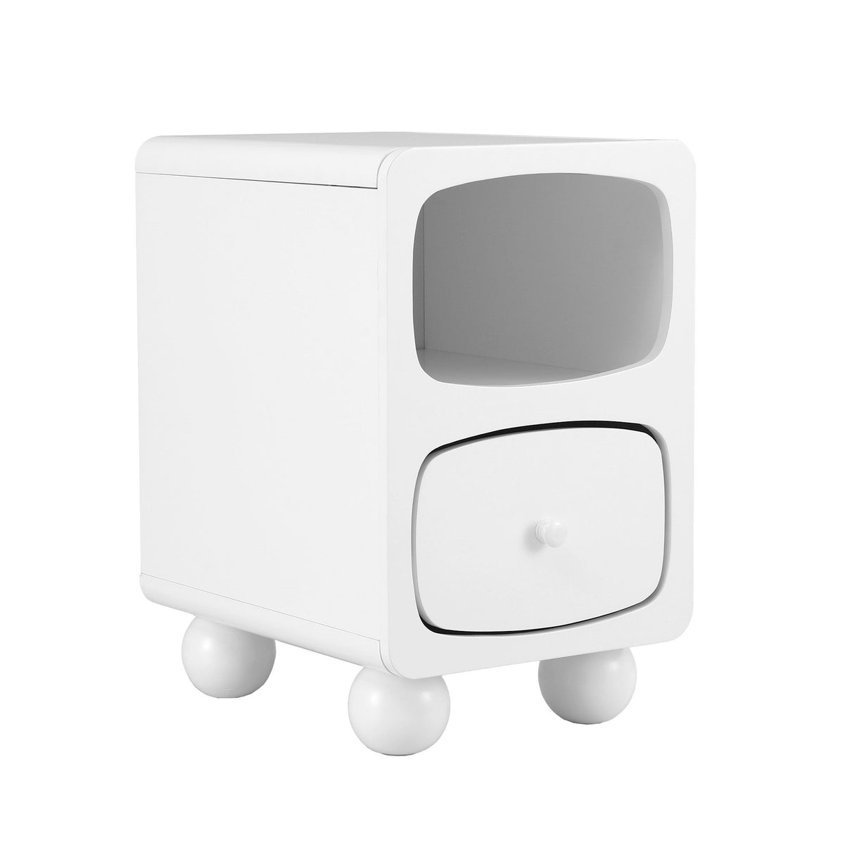 Artiss Bedside Table Storage Drawer Shelf Pine Wood Legs White