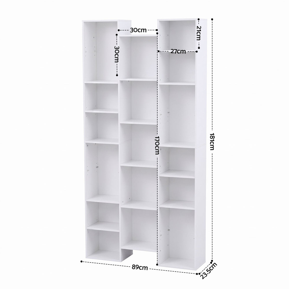 Artiss Bookshelf Display Shelves CD DVD Storage Rack Tall Bookcase White