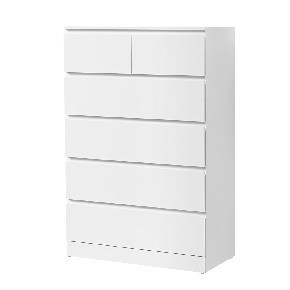 Paper Veneer 6 Chest of Drawers - PEPE White