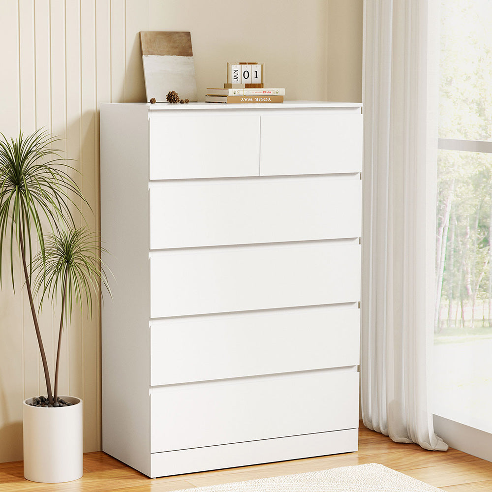 Paper Veneer 6 Chest of Drawers - PEPE White