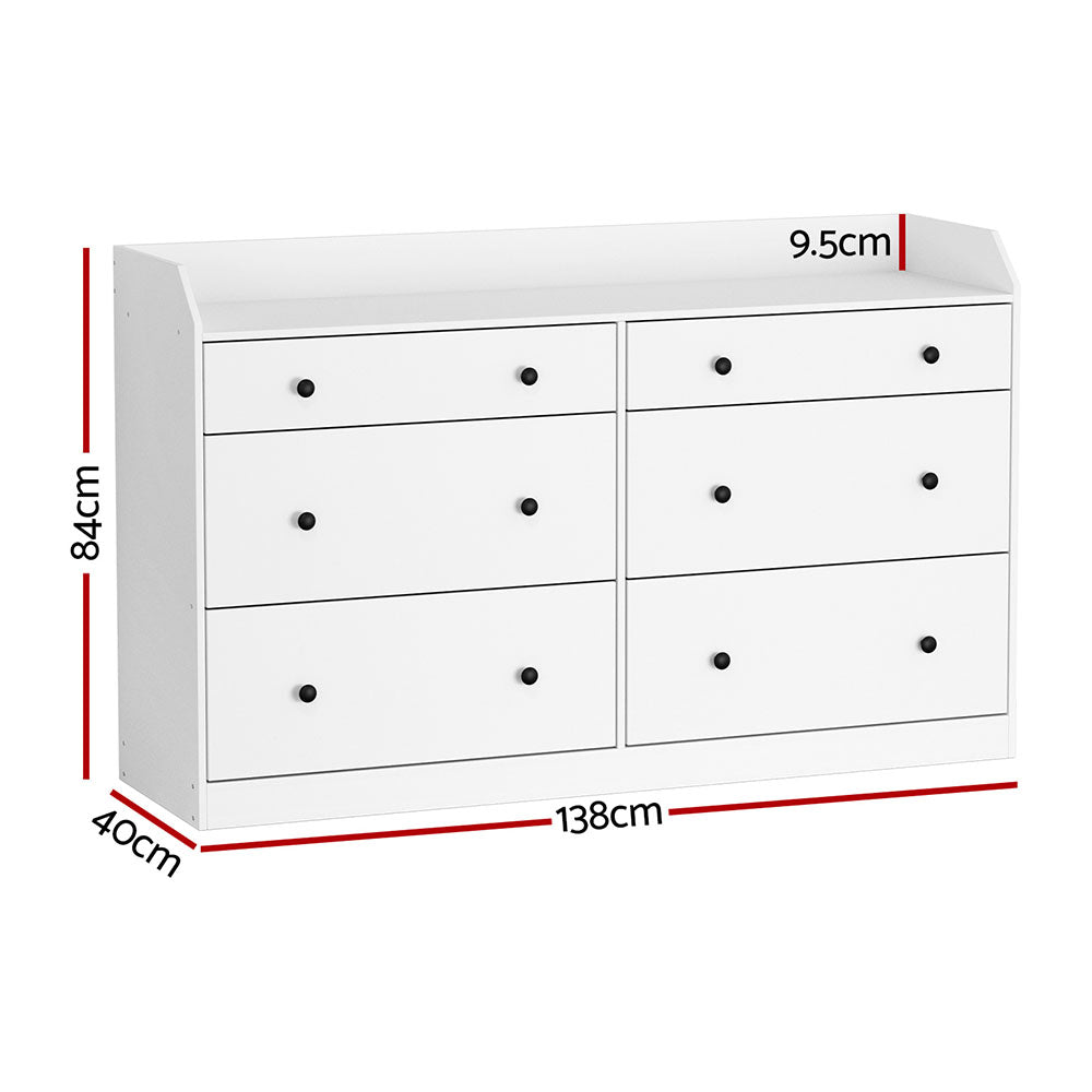 White 6 Chest of Drawers - PETE White