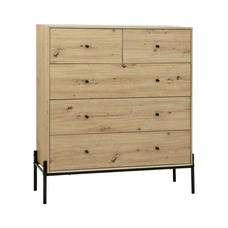 Oak 5 Chest of Drawers - ARNO Pine