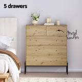 Oak 5 Chest of Drawers - ARNO Pine