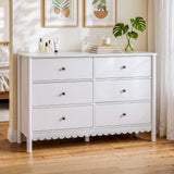Artiss 6 Chest of Drawers Dresser Lowboy Curved Edge Scalloped White Bedroom
