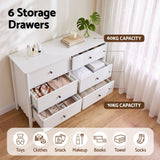 Artiss 6 Chest of Drawers Dresser Lowboy Curved Edge Scalloped White Bedroom