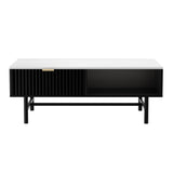 Artiss Coffee Table Drawer Storage Shelf Black