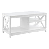Artiss Coffee Table Storage Shelf White