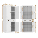 Artiss 2x Buffet Sideboard Cabinet 6-Tier Storage Pantry Cupboard Drawer White
