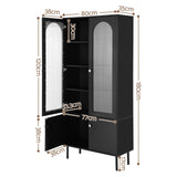 Artiss 2x Buffet Sideboard Cabinet Pantry 5-Tier Storage Cupboard Fluted Black