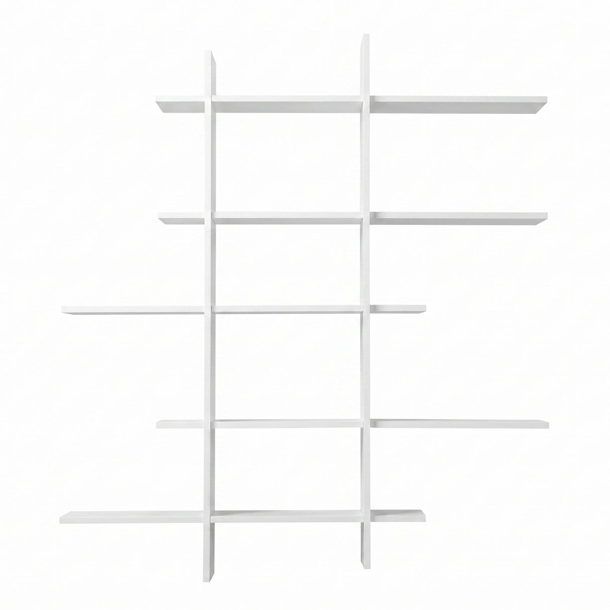 Artiss 15-Section Wall Mounted Display Shelf, Floating Bookshelf for Books and Decor, Extra Thick E1 PB Board for Home Study and Living Room, 116 x 18 x 129 cm