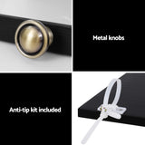 Artiss 5-Tier Display Cabinet Storage Bookshelf Clear Shelf Black