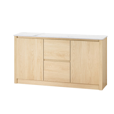 Aria Buffet Sideboard Marble Style Tabletop - Pine