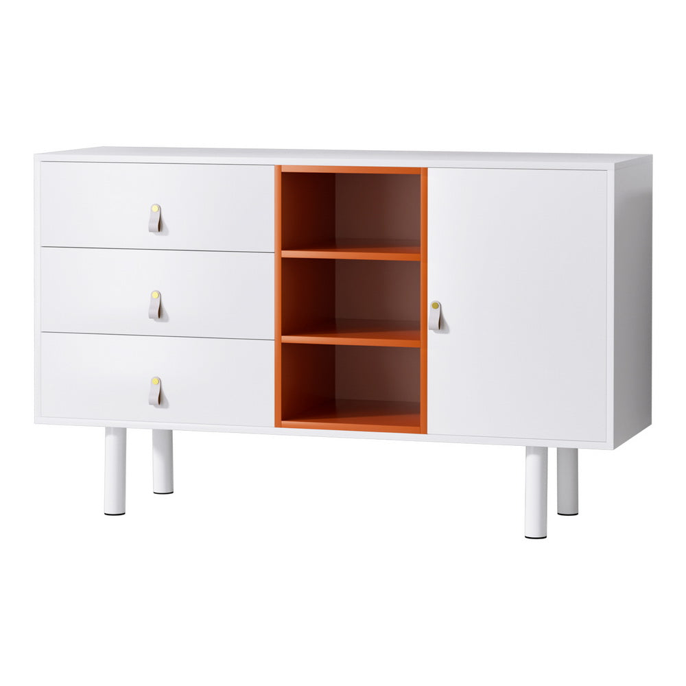 White & Orange Buffet Sideboard