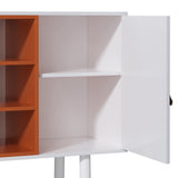 White & Orange Buffet Sideboard