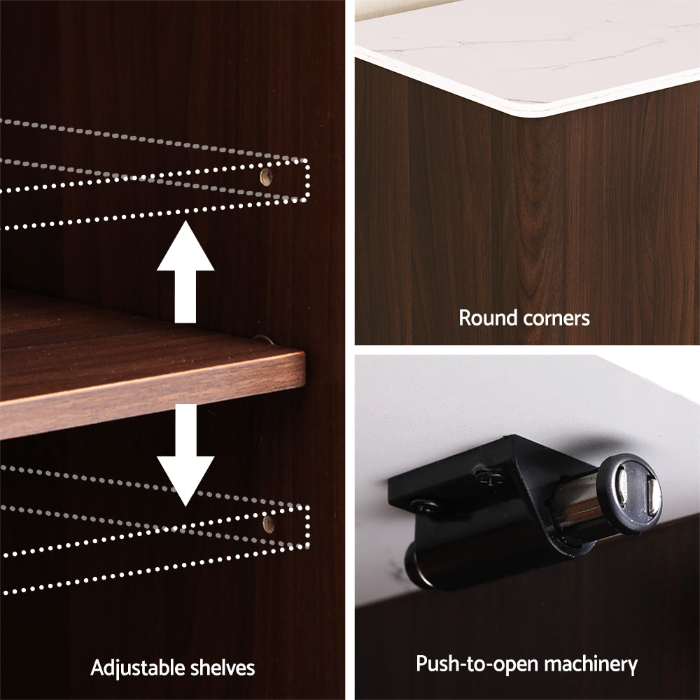 Aria Buffet Sideboard Cabinet Marble Style Tabletop
