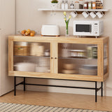 Oak with Metal Legs Buffet Sideboard