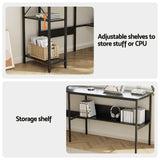 Artiss Computer Desk L shape Home Office Study Table Desks Open Shelf Black