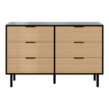 Artiss 6 Chest of Drawers Dresser Table Black&Pine