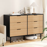 Artiss 6 Chest of Drawers Dresser Table Black&Pine