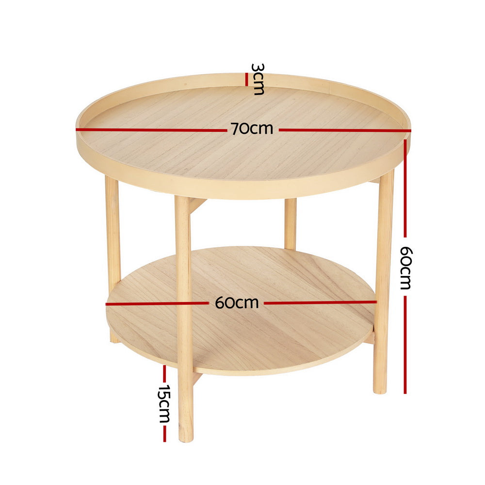 Aria Coffee Table Side Table Round 70CM