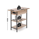 Artiss Coffee Table Set Of 2 Side Bedside End Table Charging Station Flip-Top Storage 60cm Wood