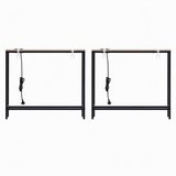 Artiss Set of 2 Narrow Sofa Console Tables with Charging Station, Wood