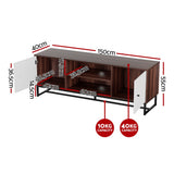 Artiss TV Unit 150cm Storage Shelves Walnut White