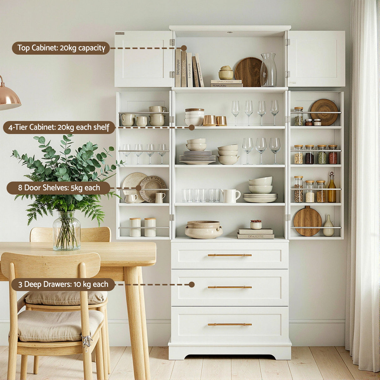 Artiss Buffet Sideboard Cabinet Pantry Kitchen Storage Cupboard Drawers Doors