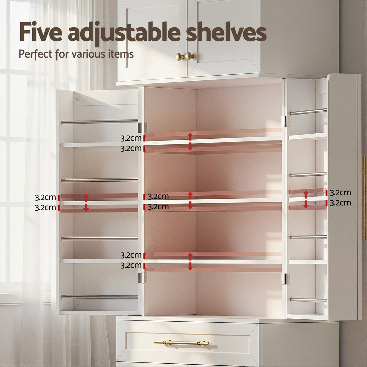 Artiss Buffet Sideboard Cabinet Pantry Kitchen Storage Cupboard Drawers Doors