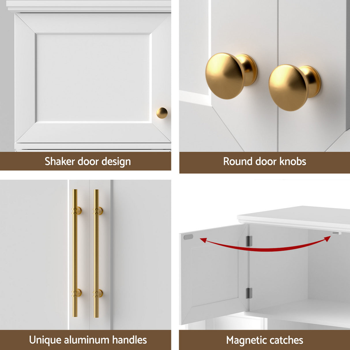 Artiss 2X Buffet Sideboard Cabinet Pantry Kitchen Storage Cupboard Drawers Doors