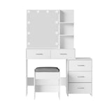 Dale Dressing Table Makeup Mirror Stool Set Vanity Desk White