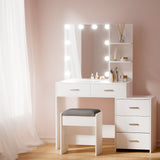 Dale Dressing Table Makeup Mirror Stool Set Vanity Desk White