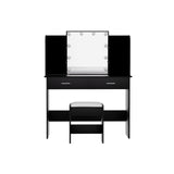 Hollywood Dulcea Dressing Table LED 10 Bulbs Makeup Mirror Black