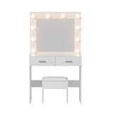 Artiss Dressing Table Vanity Desk Set Stool 10 Led Bulbs White