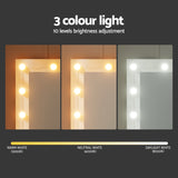 Artiss Dressing Table Vanity Desk Set Stool 10 Led Bulbs White