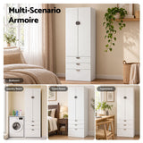 Artiss Wardrobe Cabinet Bedroom Clothes Storage Organiser Cupboard 3 Drawers Shelf Hanging Rod