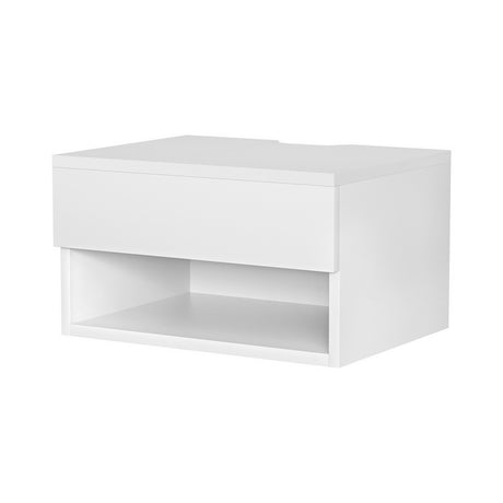 Floating Bedside Table Drawer White