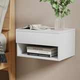 Floating Bedside Table Drawer White