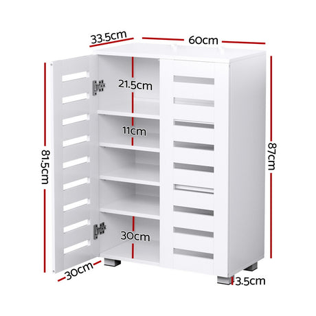 Artiss Shoe Rack Cabinet 20 Pairs 5-tier White Alster